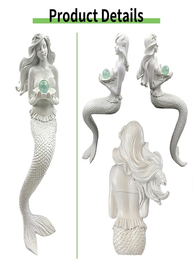 Teaeeno Unique Mermaid Fish Tank Decorations, House Ornament Kit, Aquarium Decor, Charming Mermaid Decor Statue, Resin Aquarium Décor Thematic Ornaments (White) - Image 4
